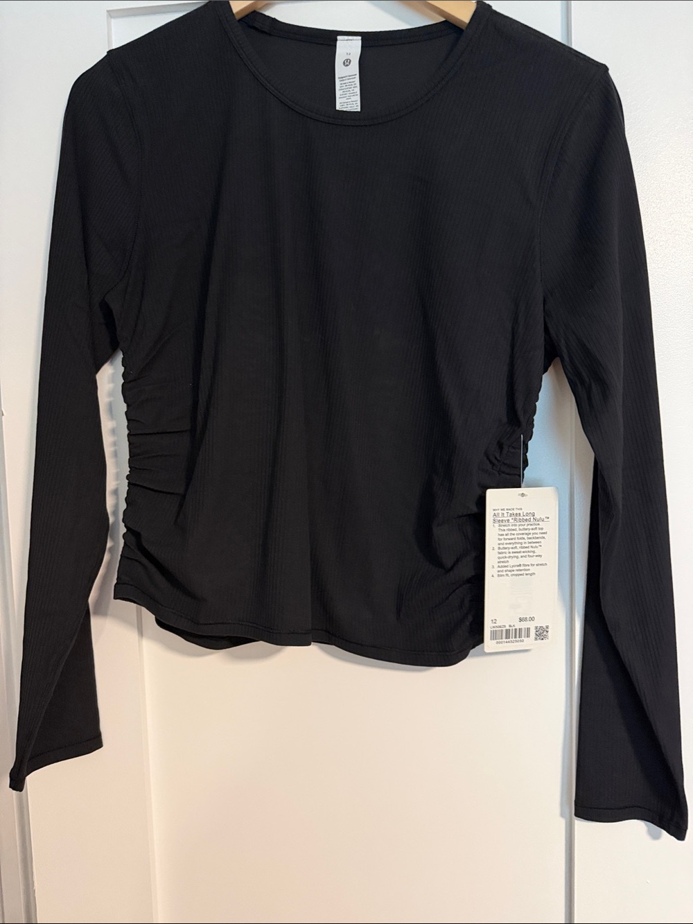 NWT lululemon All It Takes Long Sleeve Ribbed Nulu Black 12